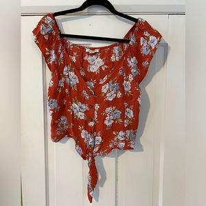 Orange Floral Top